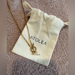Atolea Gold Pearl Pendant Necklace